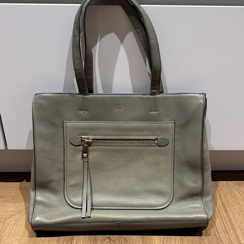 Vince Camuto Gray Leather Tote Bag